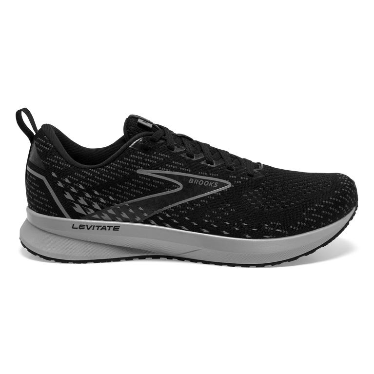 Brooks Levitate 5 Road Running Shoes - Men's - Black/Ebony/Grey/Charcoal (40729-TECJ)